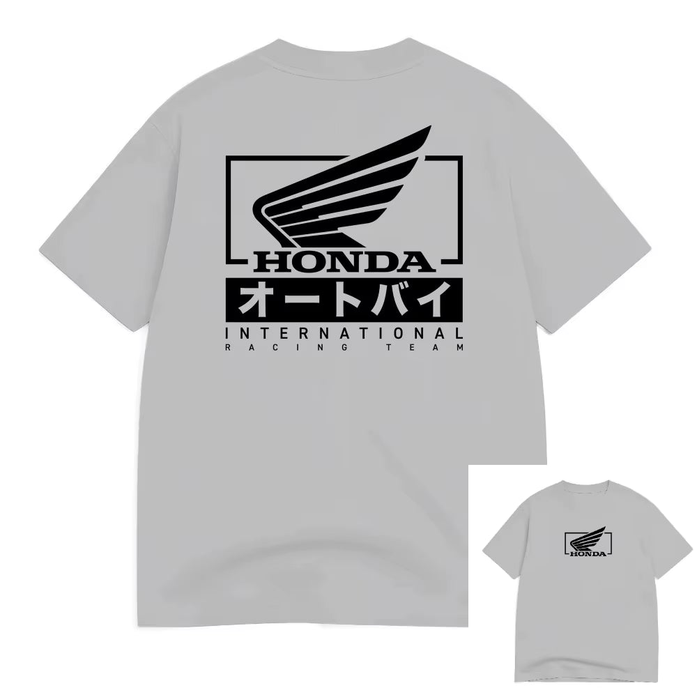 Retro Motorcycle Series Printed Loose Neck Short Sleeve Hip Hop New Top  Non-Winged Motorcycle T-Shirt Racing Men'S T-Shirt