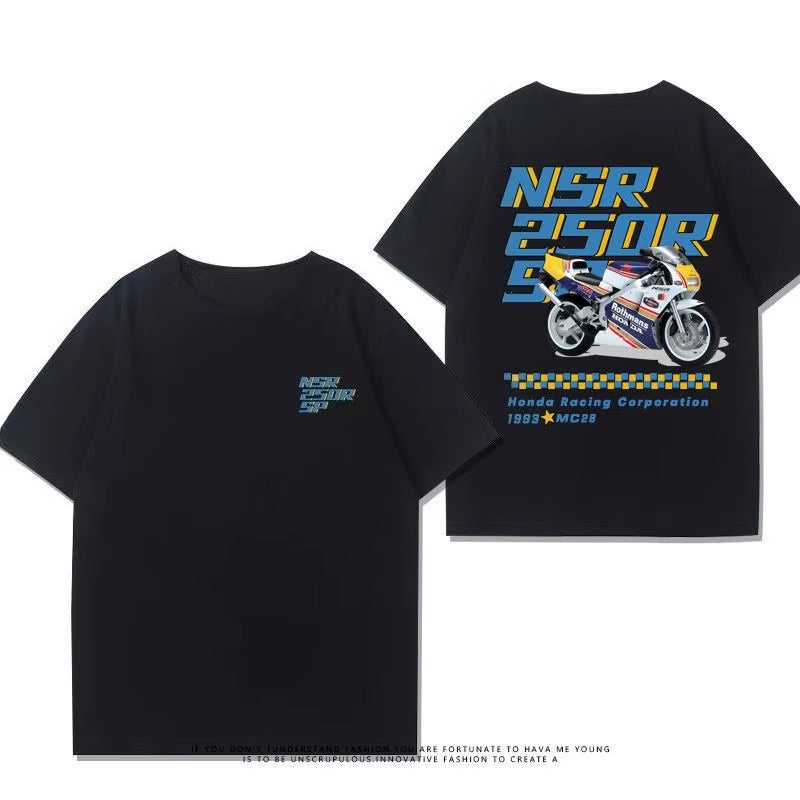 NSR250R-KV3 Classic Two-Stroke Nostalgic Motorcycle Memory Cotton Round-Neck Casual Short-Sleeved T-Shirt