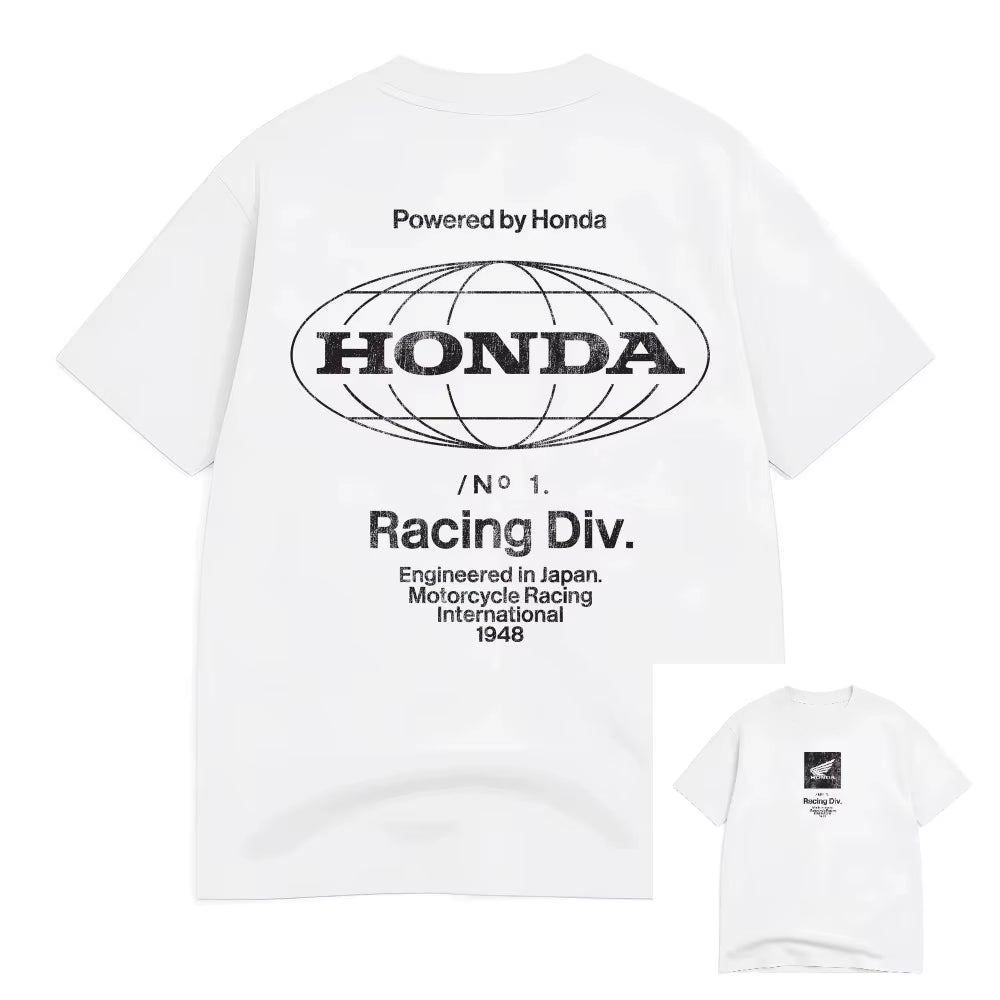Retro Motorcycle Series Printed Loose Neck Short Sleeve Hip Hop New Top  Non-Winged Motorcycle T-Shirt Racing Men'S T-Shirt