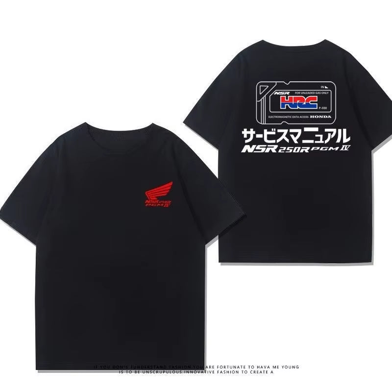 NSR250R-KV3 Classic Two-Stroke Nostalgic Motorcycle Memory Cotton Round-Neck Casual Short-Sleeved T-Shirt