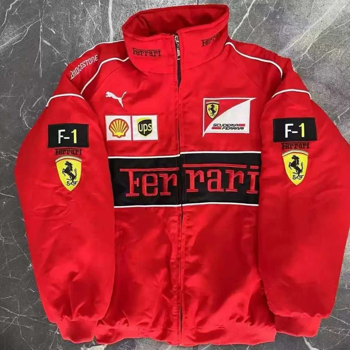 High-Quality F1 Racing Embroidered Jacket Locomotive Riding Jacket Couple Coat for  F430 488 Stradale Roma F8 Spider SF90