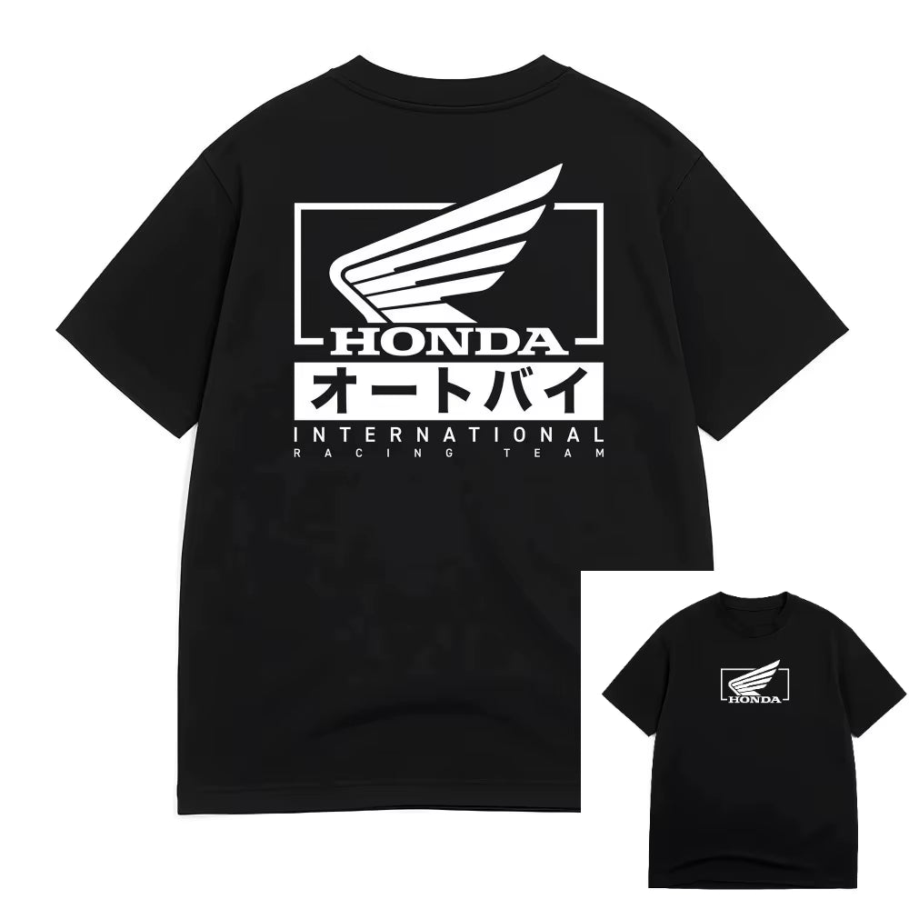 Retro Motorcycle Series Printed Loose Neck Short Sleeve Hip Hop New Top  Non-Winged Motorcycle T-Shirt Racing Men'S T-Shirt